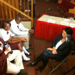 Post Debate Student Moderator Interview with Laurie Perez