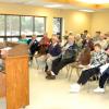 Cliff makes his case to the assembled crowd at the New Britain Senior Center on Sept. 14.